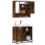 Casa si Gradina - Mobilier - Seturi de mobilier - Seturi baie - Set mobilier de baie, 2 piese, stejar fumuriu, lemn prelucrat - Infinity.ro