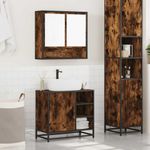 Casa si Gradina - Mobilier - Seturi de mobilier - Seturi baie - Set mobilier de baie, 2 piese, stejar fumuriu, lemn prelucrat - Infinity.ro