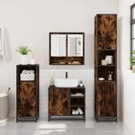 Casa si Gradina - Mobilier - Seturi de mobilier - Seturi baie - Set mobilier de baie, 2 piese, stejar fumuriu, lemn prelucrat - Infinity.ro
