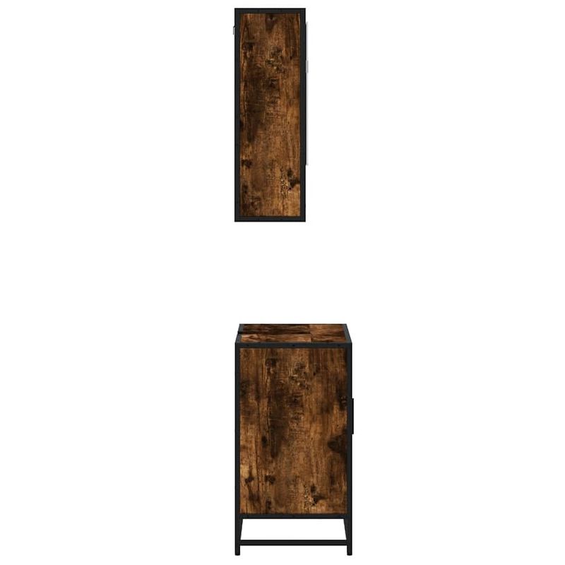 Casa si Gradina - Mobilier - Seturi de mobilier - Seturi baie - Set mobilier de baie, 2 piese, stejar fumuriu, lemn prelucrat - Infinity.ro