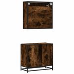 Casa si Gradina - Mobilier - Seturi de mobilier - Seturi baie - Set mobilier de baie, 2 piese, stejar fumuriu, lemn prelucrat - Infinity.ro