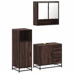 Casa si Gradina - Mobilier - Seturi de mobilier - Seturi baie - Set mobilier de baie, 3 piese, stejar maro, lemn prelucrat - Infinity.ro