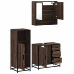 Casa si Gradina - Mobilier - Seturi de mobilier - Seturi baie - Set mobilier de baie, 3 piese, stejar maro, lemn prelucrat - Infinity.ro