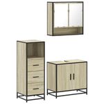 Casa si Gradina - Mobilier - Seturi de mobilier - Seturi baie - Set mobilier de baie, 3 piese, stejar sonoma, lemn prelucrat - Infinity.ro