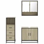 Casa si Gradina - Mobilier - Seturi de mobilier - Seturi baie - Set mobilier de baie, 3 piese, stejar sonoma, lemn prelucrat - Infinity.ro
