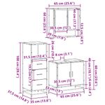 Casa si Gradina - Mobilier - Seturi de mobilier - Seturi baie - Set mobilier de baie, 3 piese, stejar sonoma, lemn prelucrat - Infinity.ro