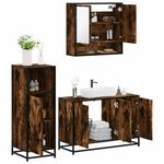 Casa si Gradina - Mobilier - Seturi de mobilier - Seturi baie - Set mobilier de baie, 3 piese, stejar fumuriu, lemn prelucrat - Infinity.ro