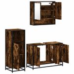 Casa si Gradina - Mobilier - Seturi de mobilier - Seturi baie - Set mobilier de baie, 3 piese, stejar fumuriu, lemn prelucrat - Infinity.ro
