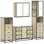 Casa si Gradina - Mobilier - Seturi de mobilier - Seturi baie - Set de mobilier de baie din 4 piese din lemn de stejar Sonoma - Infinity.ro