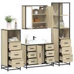 Casa si Gradina - Mobilier - Seturi de mobilier - Seturi baie - Set de mobilier de baie din 4 piese din lemn de stejar Sonoma - Infinity.ro