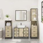 Casa si Gradina - Mobilier - Seturi de mobilier - Seturi baie - Set de mobilier de baie din 4 piese din lemn de stejar Sonoma - Infinity.ro