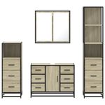 Casa si Gradina - Mobilier - Seturi de mobilier - Seturi baie - Set de mobilier de baie din 4 piese din lemn de stejar Sonoma - Infinity.ro