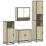 Casa si Gradina - Mobilier - Seturi de mobilier - Seturi baie - Set de mobilier de baie din 4 piese din lemn de stejar Sonoma - Infinity.ro