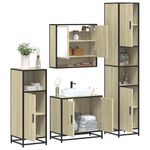 Casa si Gradina - Mobilier - Seturi de mobilier - Seturi baie - Set de mobilier de baie din 4 piese din lemn de stejar Sonoma - Infinity.ro