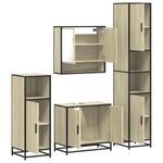 Casa si Gradina - Mobilier - Seturi de mobilier - Seturi baie - Set de mobilier de baie din 4 piese din lemn de stejar Sonoma - Infinity.ro