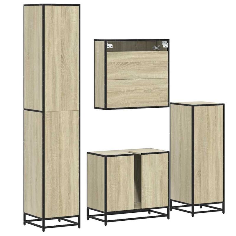 Casa si Gradina - Mobilier - Seturi de mobilier - Seturi baie - Set de mobilier de baie din 4 piese din lemn de stejar Sonoma - Infinity.ro