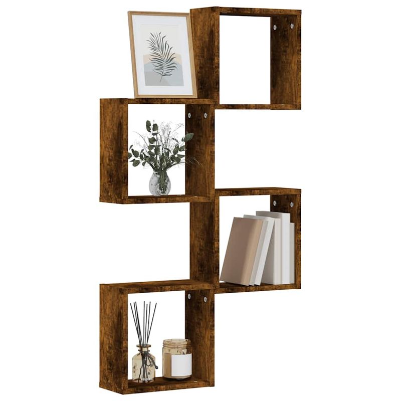Casa si Gradina - Mobilier - Biblioteci si rafturi - Rafturi - Rafturi cuburi de perete 4 buc Stejar afumat 30x15x30 cm - Infinity.ro