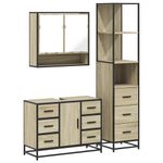 Casa si Gradina - Mobilier - Seturi de mobilier - Seturi baie - Set mobilier de baie, 3 piese, stejar sonoma, lemn prelucrat - Infinity.ro