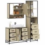 Casa si Gradina - Mobilier - Seturi de mobilier - Seturi baie - Set mobilier de baie, 3 piese, stejar sonoma, lemn prelucrat - Infinity.ro