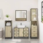 Casa si Gradina - Mobilier - Seturi de mobilier - Seturi baie - Set mobilier de baie, 3 piese, stejar sonoma, lemn prelucrat - Infinity.ro