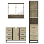 Casa si Gradina - Mobilier - Seturi de mobilier - Seturi baie - Set mobilier de baie, 3 piese, stejar sonoma, lemn prelucrat - Infinity.ro