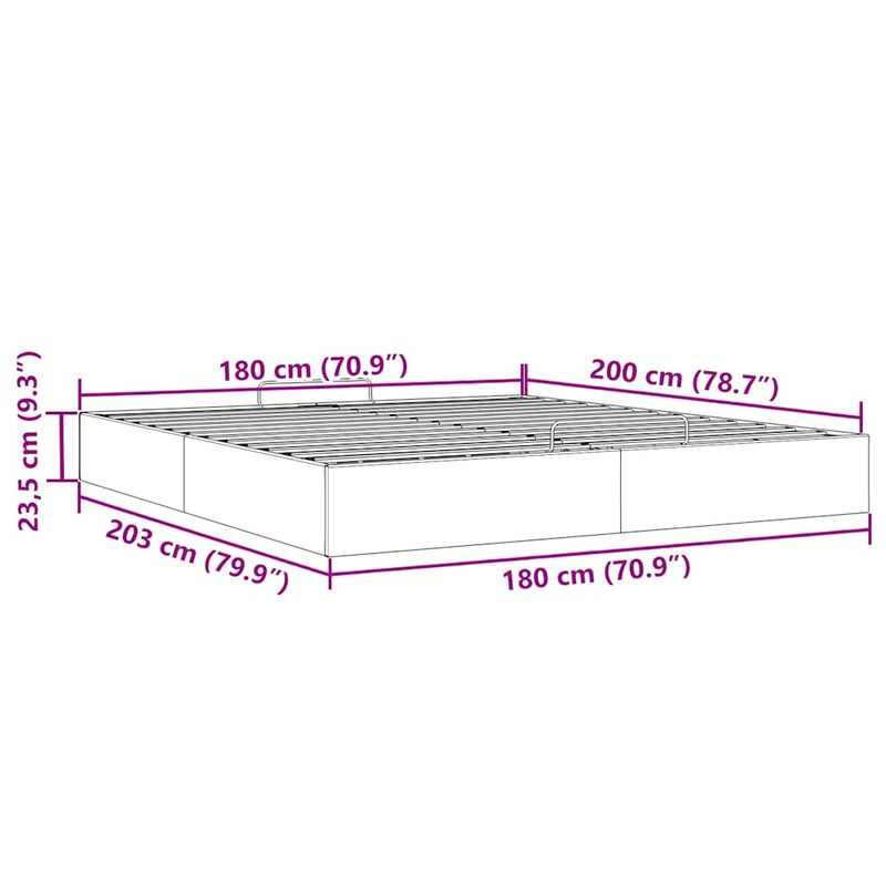 Casa si Gradina - Mobilier - Paturi si accesorii - Paturi - Cadru pat otoman fara saltea Taupe 180x200 cm tesatura - Infinity.ro