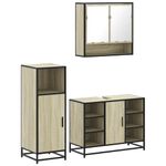 Casa si Gradina - Mobilier - Seturi de mobilier - Seturi baie - Set mobilier de baie, 3 piese, stejar sonoma, lemn prelucrat - Infinity.ro