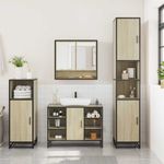 Casa si Gradina - Mobilier - Seturi de mobilier - Seturi baie - Set mobilier de baie, 3 piese, stejar sonoma, lemn prelucrat - Infinity.ro