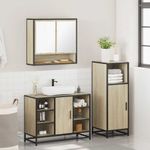 Casa si Gradina - Mobilier - Seturi de mobilier - Seturi baie - Set mobilier de baie, 3 piese, stejar sonoma, lemn prelucrat - Infinity.ro