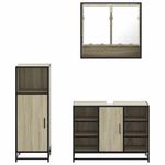 Casa si Gradina - Mobilier - Seturi de mobilier - Seturi baie - Set mobilier de baie, 3 piese, stejar sonoma, lemn prelucrat - Infinity.ro