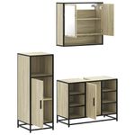 Casa si Gradina - Mobilier - Seturi de mobilier - Seturi baie - Set mobilier de baie, 3 piese, stejar sonoma, lemn prelucrat - Infinity.ro