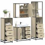 Casa si Gradina - Mobilier - Seturi de mobilier - Seturi baie - Set de mobilier de baie din 4 piese din lemn de stejar Sonoma - Infinity.ro
