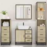 Casa si Gradina - Mobilier - Seturi de mobilier - Seturi baie - Set de mobilier de baie din 4 piese din lemn de stejar Sonoma - Infinity.ro