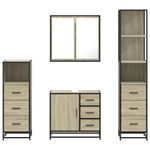 Casa si Gradina - Mobilier - Seturi de mobilier - Seturi baie - Set de mobilier de baie din 4 piese din lemn de stejar Sonoma - Infinity.ro