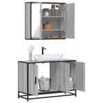 Casa si Gradina - Mobilier - Seturi de mobilier - Seturi baie - Set mobilier de baie, 2 piese, gri sonoma, lemn prelucrat - Infinity.ro