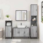 Casa si Gradina - Mobilier - Seturi de mobilier - Seturi baie - Set mobilier de baie, 2 piese, gri sonoma, lemn prelucrat - Infinity.ro