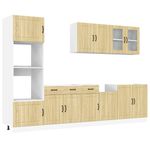 Casa si Gradina - Mobilier - Comode si corpuri - Corpuri bucatarie - Set dulap de bucatarie din 7 piese „Kalmar” lemn stejar Sonoma - Infinity.ro