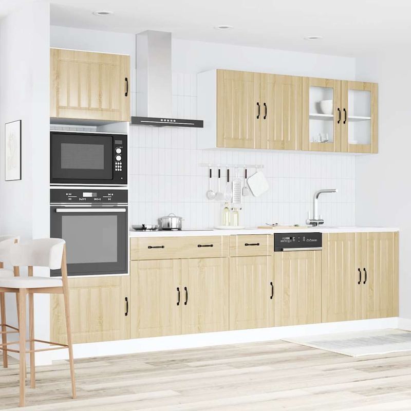 Casa si Gradina - Mobilier - Comode si corpuri - Corpuri bucatarie - Set dulap de bucatarie din 7 piese „Kalmar” lemn stejar Sonoma - Infinity.ro