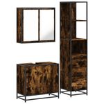 Casa si Gradina - Mobilier - Seturi de mobilier - Seturi baie - Set mobilier de baie, 3 piese, stejar fumuriu, lemn prelucrat - Infinity.ro
