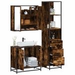 Casa si Gradina - Mobilier - Seturi de mobilier - Seturi baie - Set mobilier de baie, 3 piese, stejar fumuriu, lemn prelucrat - Infinity.ro