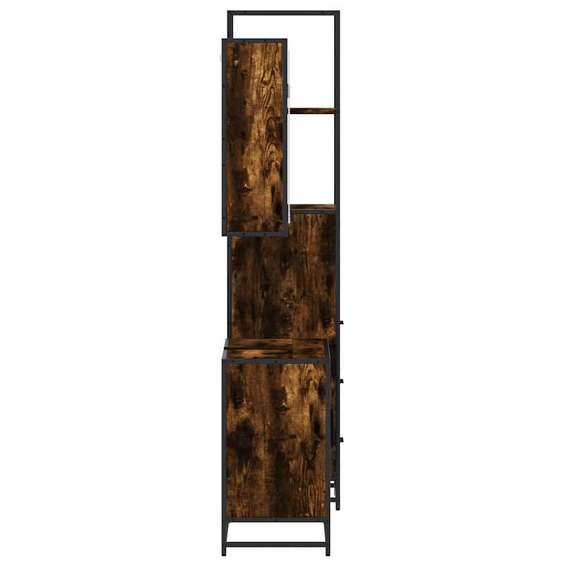 Casa si Gradina - Mobilier - Seturi de mobilier - Seturi baie - Set mobilier de baie, 3 piese, stejar fumuriu, lemn prelucrat - Infinity.ro