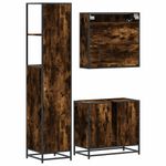 Casa si Gradina - Mobilier - Seturi de mobilier - Seturi baie - Set mobilier de baie, 3 piese, stejar fumuriu, lemn prelucrat - Infinity.ro
