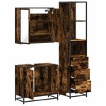 Casa si Gradina - Mobilier - Seturi de mobilier - Seturi baie - Set mobilier de baie, 3 piese, stejar fumuriu, lemn prelucrat - Infinity.ro
