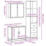 Casa si Gradina - Mobilier - Seturi de mobilier - Seturi baie - Set mobilier de baie, 3 piese, stejar fumuriu, lemn prelucrat - Infinity.ro