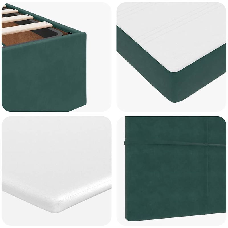 Casa si Gradina - Mobilier - Paturi si accesorii - Paturi - Cadru de pat otoman cu saltele verde inchis 140x200cm catifea - Infinity.ro