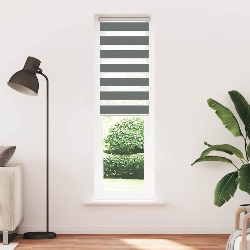 Casa si Gradina - Textile si covoare - Rulouri si jaluzele - Jaluzea tip zebra gri inchis latime tesatura 65,9 cm poliester, mărime 70x200 cm - Infinity.ro