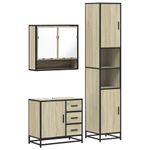 Casa si Gradina - Mobilier - Seturi de mobilier - Seturi baie - Set mobilier de baie, 3 piese, stejar sonoma, lemn prelucrat - Infinity.ro