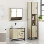 Casa si Gradina - Mobilier - Seturi de mobilier - Seturi baie - Set mobilier de baie, 3 piese, stejar sonoma, lemn prelucrat - Infinity.ro