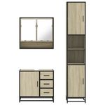 Casa si Gradina - Mobilier - Seturi de mobilier - Seturi baie - Set mobilier de baie, 3 piese, stejar sonoma, lemn prelucrat - Infinity.ro