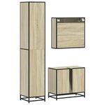 Casa si Gradina - Mobilier - Seturi de mobilier - Seturi baie - Set mobilier de baie, 3 piese, stejar sonoma, lemn prelucrat - Infinity.ro
